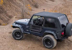 Jeep Wrangler TJ Frameless Soft Top Kit - Rampage - Frameless Trail - Black Diamond - `97-`06