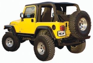 Jeep Wrangler Frameless Soft Top - Rampage - Frameless - Black Diamond - `97-`06