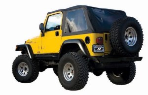 Jeep Wrangler Frameless Soft Top - Rampage - Frameless Soft Top Kit Sailcloth - Black Diamond - `97-`06