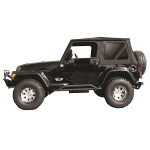 Jeep Wrangler Complete Soft Top - Rampage - Complete Top Kit with Frame and Hardware - Black Diamond - `97-`06