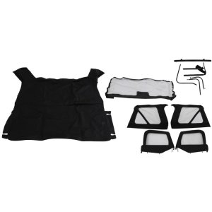 Jeep Wrangler Complete Soft Top - Rampage - Complete Top Kit with Frame and Hardware - Black Diamond - `97-`06
