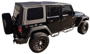 Jeep Wrangler JK Unlimited Soft Top - Rampage - OEM Replacement - Black Diamond - `07-`09