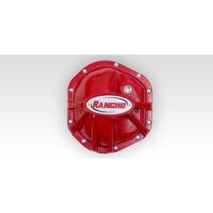 Jeep Wrangler TJ Differential Cover - Rancho - RockGEAR, High-strength nodular iron, Ribbed external construction - Red - `97-`06