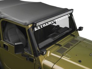 Jeep Wrangler TJ Light Bar Mounting Bracket - Raxiom - Windshield Mount w/ Auxiliary Bracket - Textured Black - `97-`06