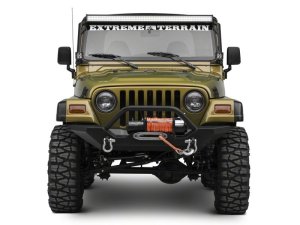 Jeep Wrangler TJ Light Bar Mounting Bracket - Raxiom - Windshield Mount w/ Auxiliary Bracket - Textured Black - `97-`06