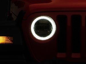 Jeep Wrangler JT LED Headlights - Raxiom - Axial 9-inch Round LED Halo - Black - `18-`22