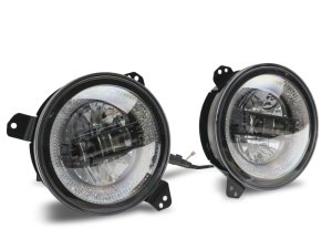 Jeep Wrangler JT LED Headlights - Raxiom - Axial 9-inch Round LED Halo - Black - `18-`22