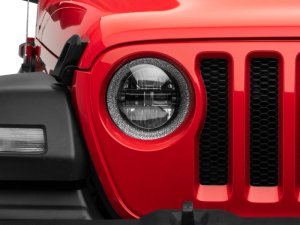 Jeep Wrangler JT LED Headlights - Raxiom - Axial 9-inch Round LED Halo - Black - `18-`22
