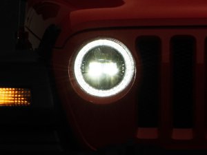 Jeep Wrangler JT LED Headlights - Raxiom - Axial 9-inch Round LED Halo - Black - `18-`22