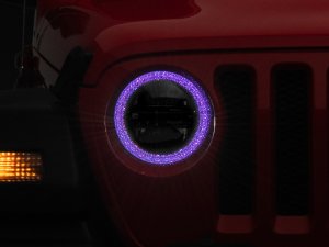 Jeep Gladiator JT LED Headlights - Raxiom - 9-Inch LED Headlights w/RGB Halo - Black Housing - `18-`22
