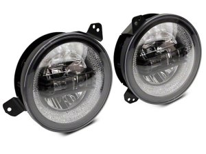 Jeep Gladiator JT LED Headlights - Raxiom - 9-Inch LED Headlights w/RGB Halo - Black Housing - `18-`22