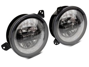Jeep Gladiator JT LED Headlights - Raxiom - 9-Inch LED Headlights w/RGB Halo - Black Housing - `18-`22