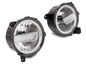 Jeep Wrangler LED Headlights - Raxiom - Axial Series 9-Inch - Black - `18-`23