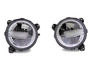 Jeep Wrangler LED Headlights - Raxiom - Axial Series 9-Inch - Black - `18-`23