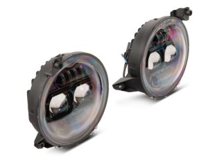 Jeep Wrangler Headlights - Raxiom - Axial Series 9-Inch Angel Eye LED - Black - `18-`23