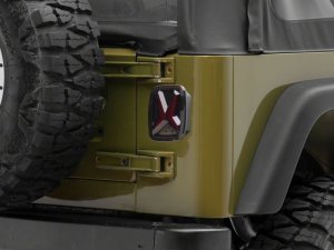 Jeep Wrangler TJ LED Taillights - Rear - Raxiom - Gladiator LED with Smoked Lens - Black Housing - `97-`06