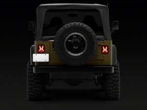 Jeep Wrangler TJ LED Taillights - Rear - Raxiom - Gladiator LED with Smoked Lens - Black Housing - `97-`06