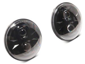 Jeep Wrangler JK LED Headlights - Raxiom - Axial Series DB1 - Black Housing - Clear Lens - `07-`18