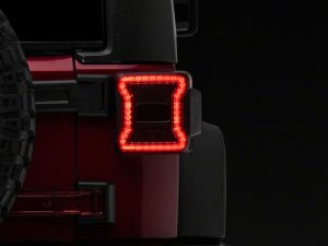 Jeep Wrangler LED Taillights - Rear - Raxiom - Smoked Lens - Red Housing - `07-`18