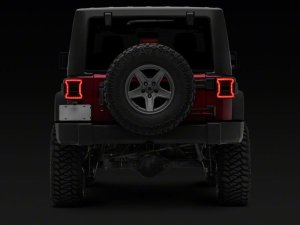 Jeep Wrangler LED Taillights - Rear - Raxiom - Smoked Lens - Red Housing - `07-`18