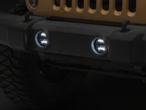 Jeep Wrangler JK Fog Lights - Raxiom - LED Angel Eye - Amber and White - `07-`18