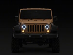 Jeep Wrangler JK LED Headlights - Raxiom - Axial Series Quatro - Black - `07-`18