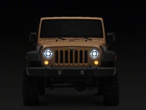 Jeep Wrangler JK LED Headlights - Raxiom - Axial Series Quatro - Black - `07-`18