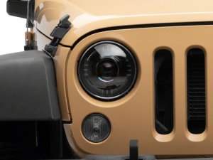 Jeep Wrangler JK LED Headlights - Raxiom - Axial Series Quatro - Black - `07-`18