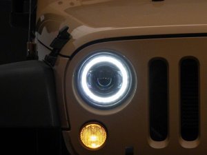 Jeep Wrangler JK LED Headlights - Raxiom - V2 Dragon Eye - Black Housing - `07-`18