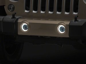 Jeep Wrangler Fog Lights - Raxiom - V2 LED Switchback with Amber Turn Signal and Halo Rings - `07-`18