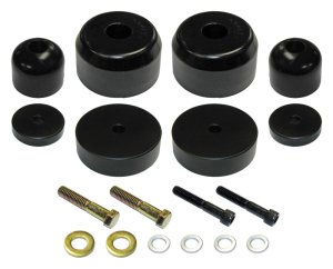 Jeep Wrangler TJ Bump Stop Kit - Front - RockJock - Urethane Bump Stop Pucks + Billet Aluminum Spacers - `97-`06