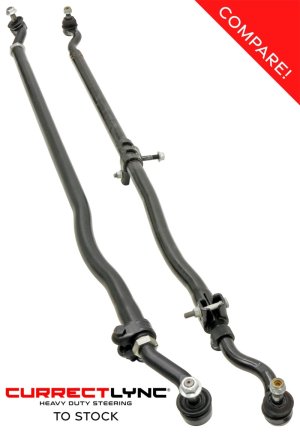 Jeep Wrangler Unlimited Steering System Kit - RockJock - Currectlync w/ Flipped Drag Link - Gloss Black - `07-`18