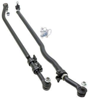 Jeep Wrangler Unlimited Steering System Kit - RockJock - Currectlync w/ Flipped Drag Link - Gloss Black - `07-`18
