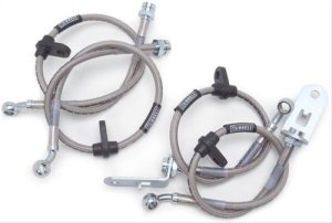 Jeep Cherokee XJ Brake Line Kit - Russell - Stainless Steel Braided Hose - Black - `84-`01