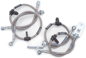 Jeep Cherokee XJ Brake Line Kit - Russell - Stainless Steel Braided Hose - Black - `84-`01
