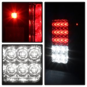 Jeep Wrangler LED Tail Lights - SPYDER - Red Clear - `07-`15