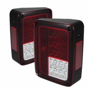 Jeep Wrangler LED Tail Lights - SPYDER - Red Clear - `07-`15