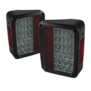Jeep Wrangler LED Tail Lights - SPYDER - Smoke - `07-`15