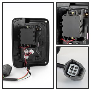 Jeep Wrangler Tail Lights - Rear - SPYDER - LED - Black Smoke - `07-`15