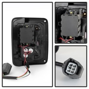 Jeep Wrangler Tail Lights - Rear - SPYDER - LED - Black Smoke - `07-`15