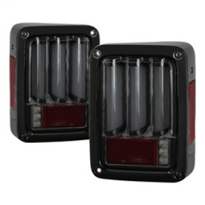 Jeep Wrangler LED Tail Lights - SPYDER - Version 2 Light Bar - Black Smoke - `07-`16