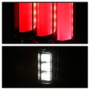 Jeep Wrangler LED Tail Lights - SPYDER - Version 2 Light Bar - Red Clear - `07-`16