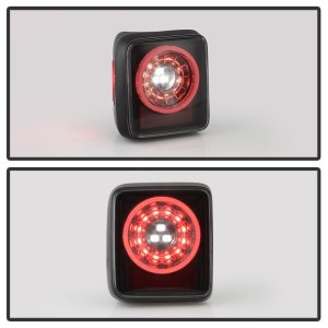 Jeep Wrangler LED Tail Lights - SPYDER - Sequential Turn Signal - Black Smoke - `19-`20