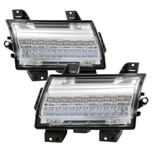 Jeep Wrangler Front Bumper Lights - SPYDER - Full LED Sequential Signal - Chrome - `18-`19