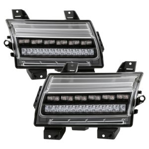 Jeep Wrangler Front Bumper Lights - SPYDER - Sequential Signal - Black - `18-`19
