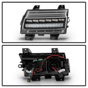 Jeep Wrangler Front Bumper Lights - SPYDER - Sequential Signal - Black - `18-`19