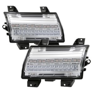 Jeep Wrangler Front Bumper Lights - SPYDER - Full LED - Chrome - `18-`19