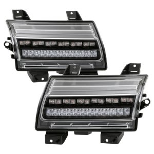 Jeep Wrangler Front Bumper Lights - SPYDER - Full LED, Sequential Signal - Black - `18-`19