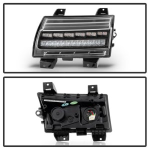 Jeep Wrangler Front Bumper Lights - SPYDER - Full LED, Sequential Signal - Black - `18-`19