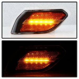Jeep Wrangler Front Bumper Lights - SPYDER - LED Side Marker - Black - `19-`20